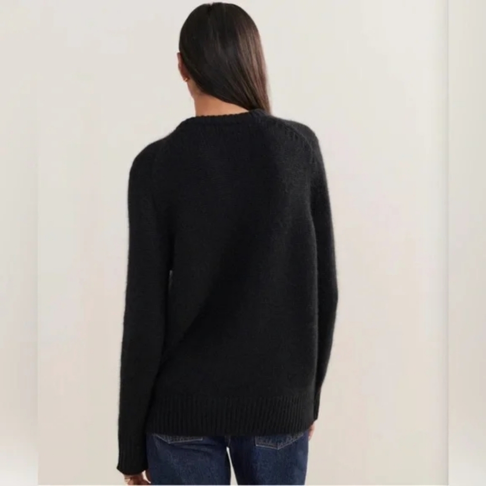 NWT Jenni Kayne Cashmere Kate V-Neck Black XSmall/Small Oversized - Picture 6 of 9